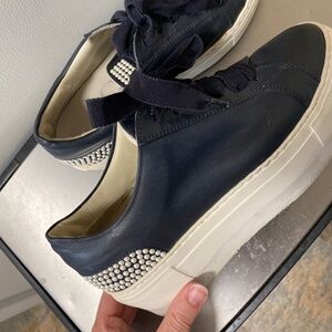 Attilio Giusti Leombruni Pearl Embellished Platform Sneakers